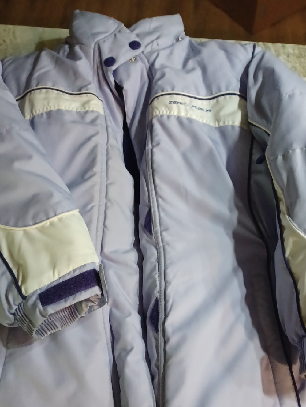 ZERO XPOSUR Light Lavender Puffer Jacket with Cream Accents